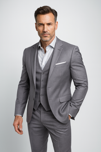 Eleganter 3-Teile Anzug Slim Fit – Stilvoller Business & Hochzeitsanzug für Herren