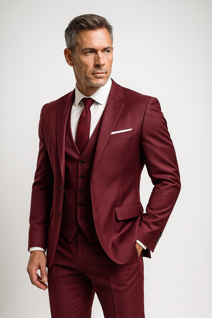 Eleganter 3-Teile Anzug Slim Fit – Stilvoller Business & Hochzeitsanzug für Herren