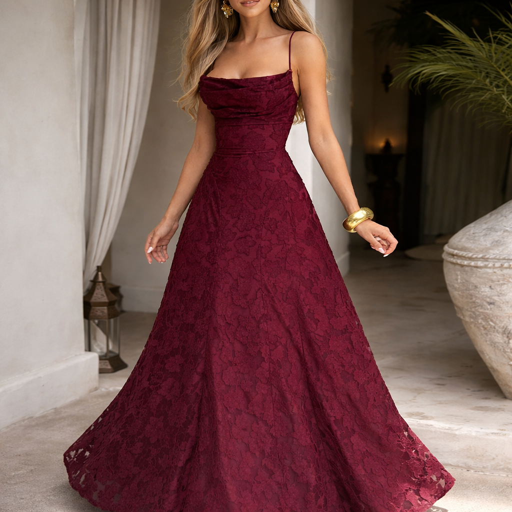 Céloria - Sommerkleid mit offenem Rücken aus Chiffon für Damen
