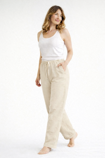 Lässige Leinenhose mit elastischem Bund für Damen – Luftig, Bequem & Sommerlich