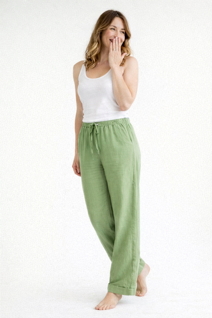 Lässige Leinenhose mit elastischem Bund für Damen – Luftig, Bequem & Sommerlich