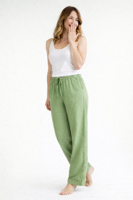 Lässige Leinenhose mit elastischem Bund für Damen – Luftig, Bequem & Sommerlich