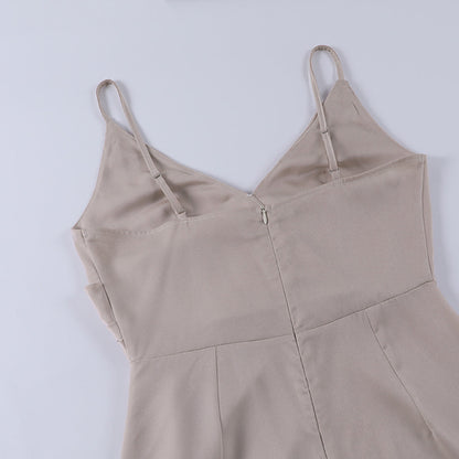 Maïlune - Maxi-Abendkleid für Damen mit Überkreuztem Ausschnitt und Schlitz