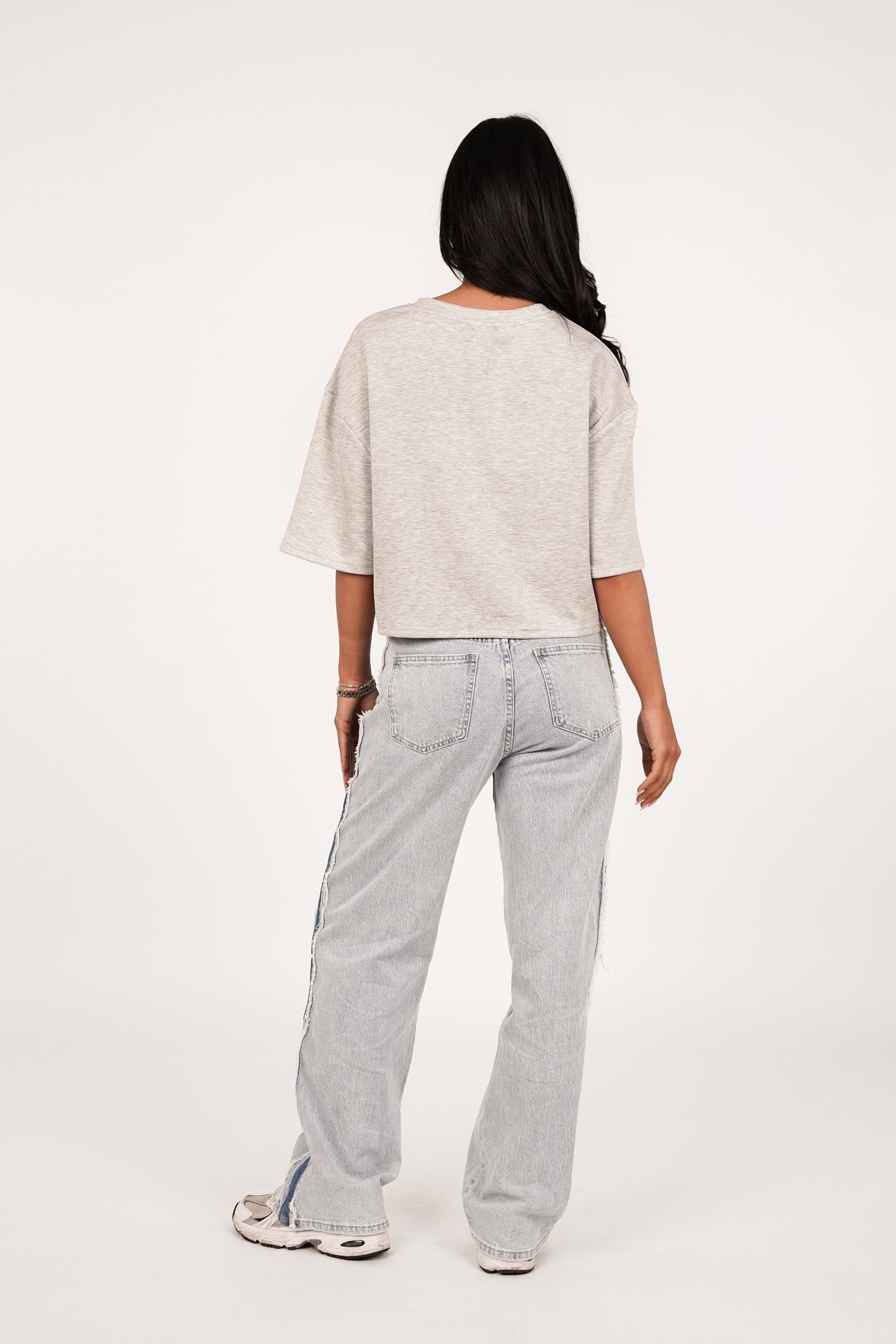 Caliréa - Jeans mit geradem Schnitt und dunkelblauem Seitenstreifen für einen längeren Bein-Effekt
