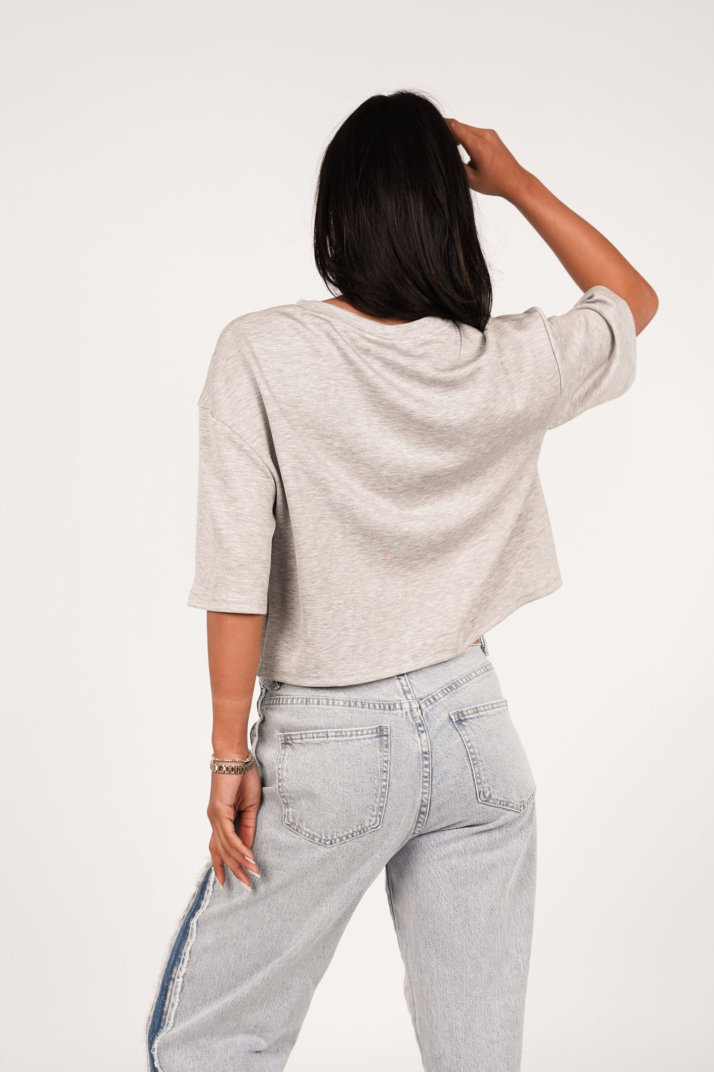 Caliréa - Jeans mit geradem Schnitt und dunkelblauem Seitenstreifen für einen längeren Bein-Effekt