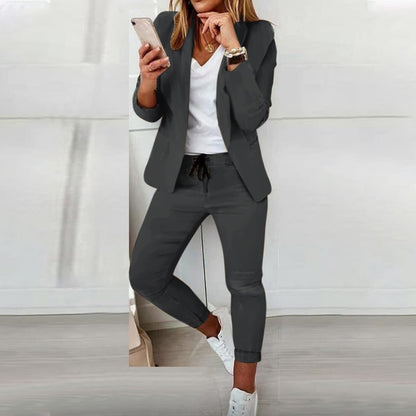 Ambréa - Taillierter Blazer und Bequeme Hose mit Kordelzug