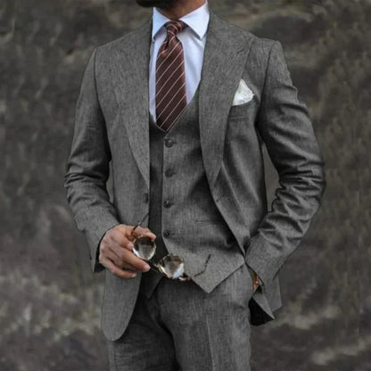 Eleganter 3-Teile Slim Fit Anzug – Moderner Business & Hochzeitsanzug für Herren