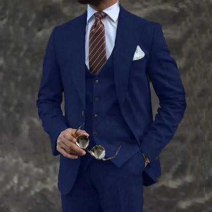 Eleganter 3-Teile Slim Fit Anzug – Moderner Business & Hochzeitsanzug für Herren