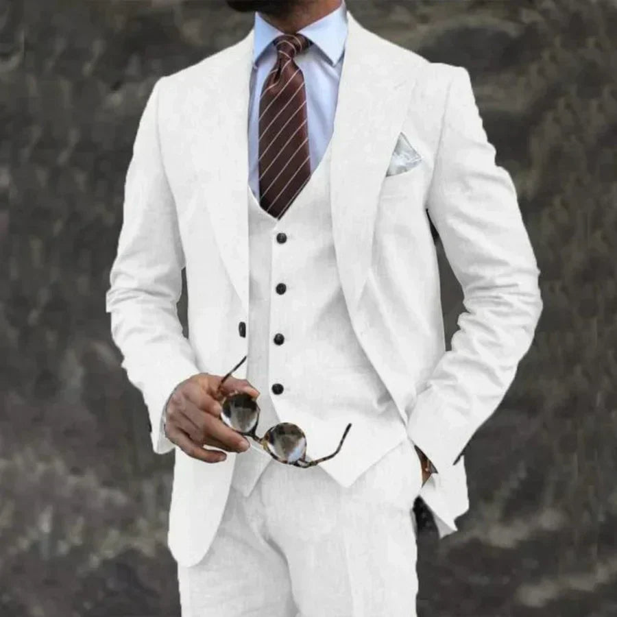 Eleganter 3-Teile Slim Fit Anzug – Moderner Business & Hochzeitsanzug für Herren