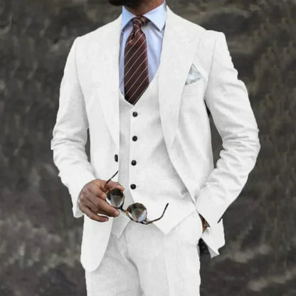 Eleganter 3-Teile Slim Fit Anzug – Moderner Business & Hochzeitsanzug für Herren