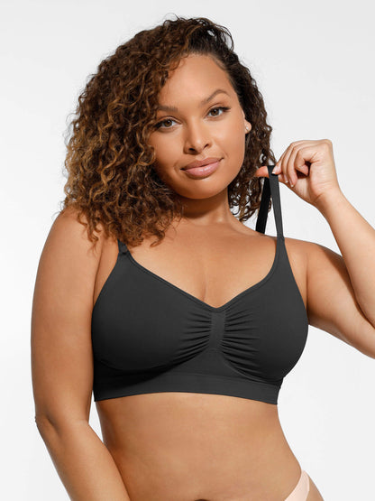 Nahtloser BH mit Raff-Detail – Bequem, Formgebend & Verstellbare Träger für Damen