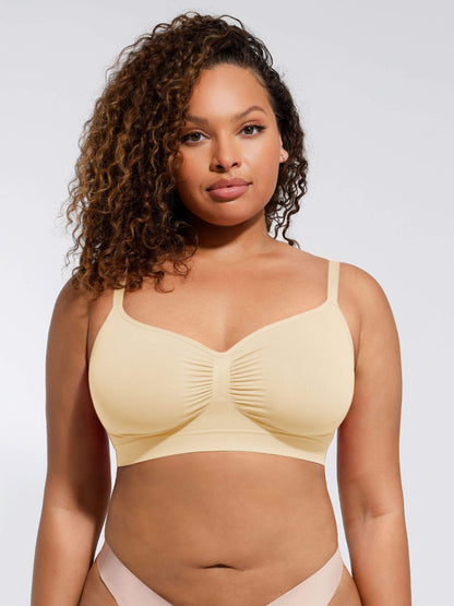 Nahtloser BH mit Raff-Detail – Bequem, Formgebend & Verstellbare Träger für Damen