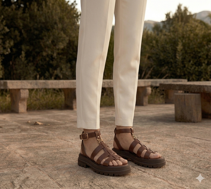 Chunky Gladiator Sandalen mit Plateausohle – Bequeme Sommer Sandalen für Damen