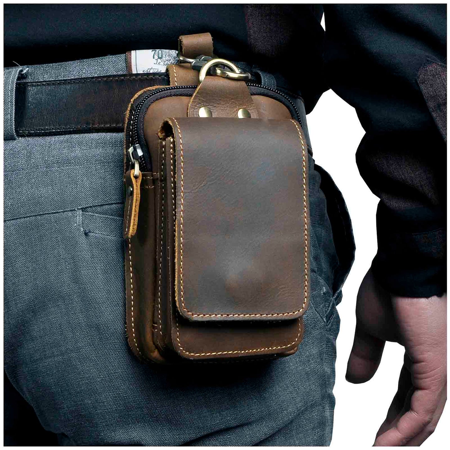 Lorven - Herren Gürteltasche aus echtem Leder