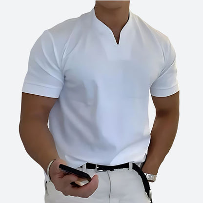 Modernes Herren T-Shirt mit Stehkragen & Slim Fit – Elegantes Freizeitshirt für stilbewusste Männer