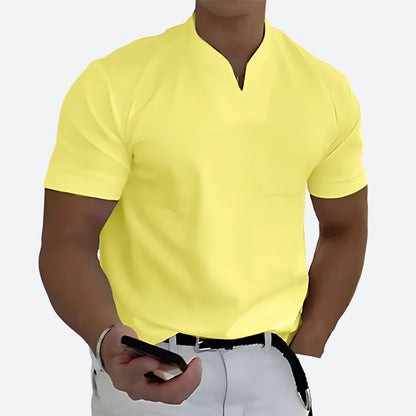 Modernes Herren T-Shirt mit Stehkragen & Slim Fit – Elegantes Freizeitshirt für stilbewusste Männer