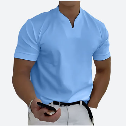 Modernes Herren T-Shirt mit Stehkragen & Slim Fit – Elegantes Freizeitshirt für stilbewusste Männer