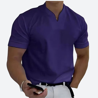 Modernes Herren T-Shirt mit Stehkragen & Slim Fit – Elegantes Freizeitshirt für stilbewusste Männer