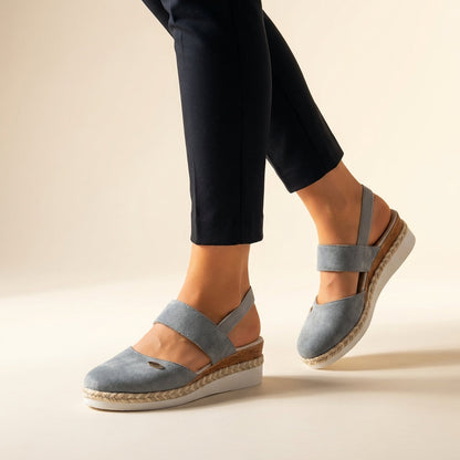 Bequeme Keilabsatz-Sandalen für Damen – Orthopädische Sommerschuhe mit Elastikriemen & Espadrille-Sohle