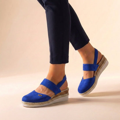 Bequeme Keilabsatz-Sandalen für Damen – Orthopädische Sommerschuhe mit Elastikriemen & Espadrille-Sohle