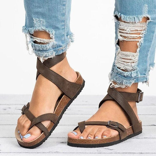 Bequeme Damen Sandalen mit Kreuzriemen & Fußbett – Stylische Sommerschuhe für Alltag & Urlaub