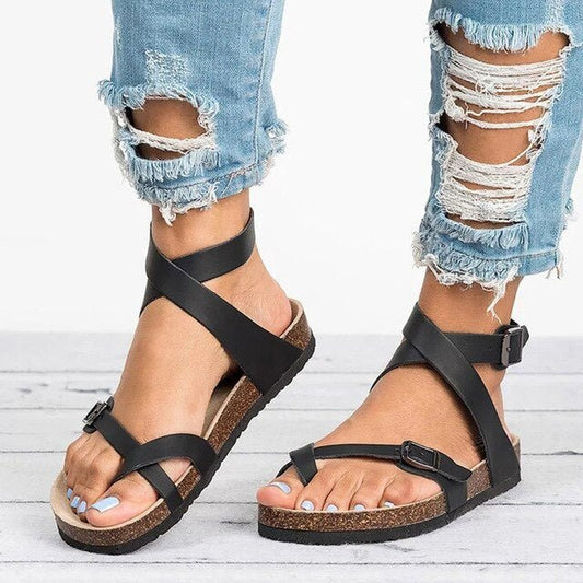 Bequeme Damen Sandalen mit Kreuzriemen & Fußbett – Stylische Sommerschuhe für Alltag & Urlaub