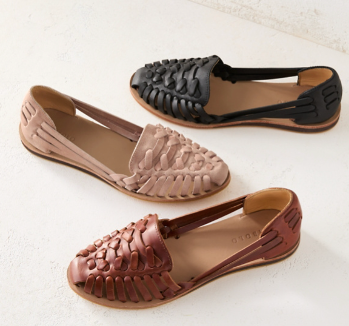 Geflochtene Leder Ballerinas für Damen – Bequeme Sommer Flats im Huarache-Stil