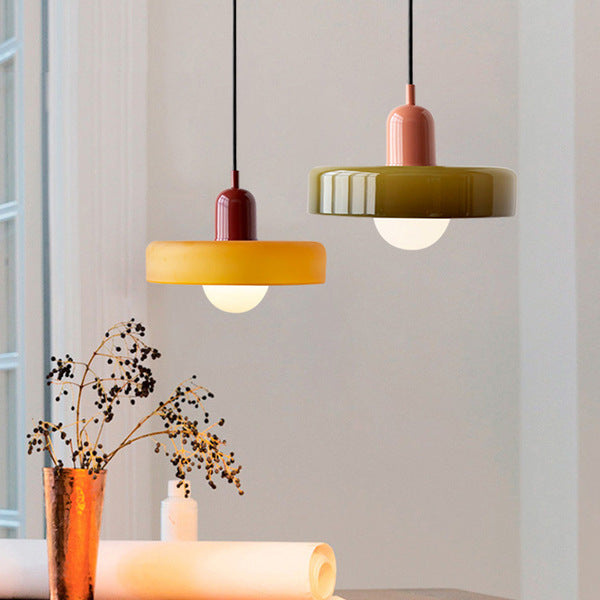 VerreLume - Hängelampe im Bauhaus-Stil aus farbigem Glas