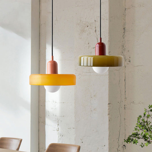 VerreLume - Hängelampe im Bauhaus-Stil aus farbigem Glas