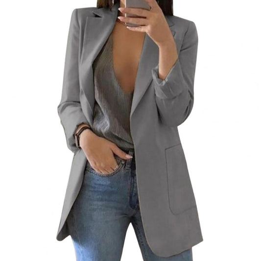 Eleganter Longblazer für Damen – Moderner Business Blazer mit offener Front