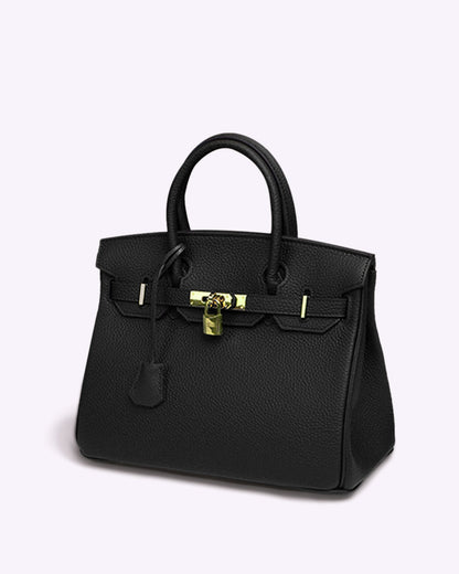 Salomé - Mirabella – Subtiler Luxus-Handtasche aus veganem Leder mit goldenen Details, einfarbig