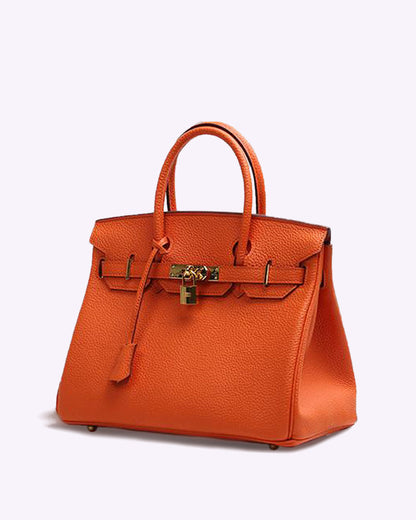 Salomé - Mirabella – Subtiler Luxus-Handtasche aus veganem Leder mit goldenen Details, einfarbig