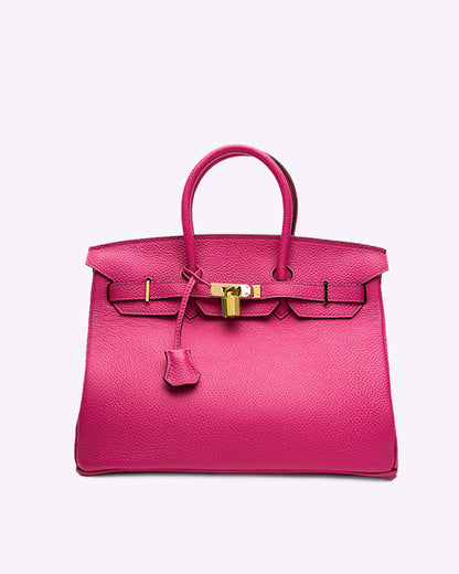 Salomé - Mirabella – Subtiler Luxus-Handtasche aus veganem Leder mit goldenen Details, einfarbig