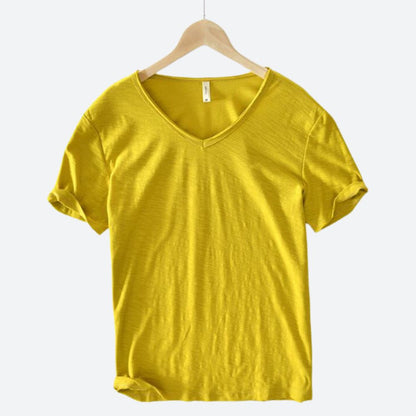 Lässiges Damen V-Ausschnitt T-Shirt – Leichtes Sommer Shirt mit lockerer Passform