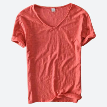 Lässiges Damen V-Ausschnitt T-Shirt – Leichtes Sommer Shirt mit lockerer Passform