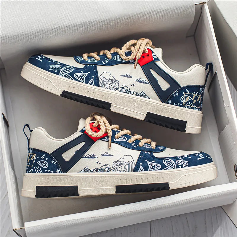 Stylische Sneaker mit Print-Design für Damen & Herren – Bequeme Streetwear Turnschuhe mit Trend-Look