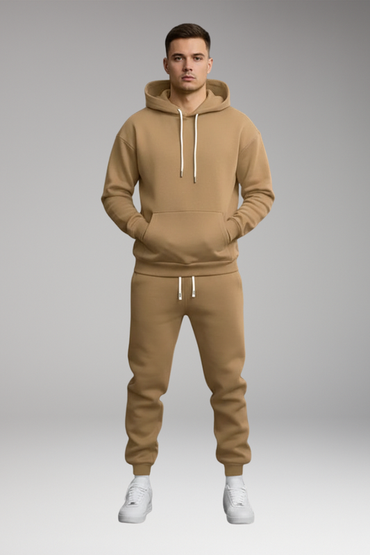 Virelian - Sportliches Natur-Jogginganzug-Set für Herren: Sweatshirt und Jogginghose