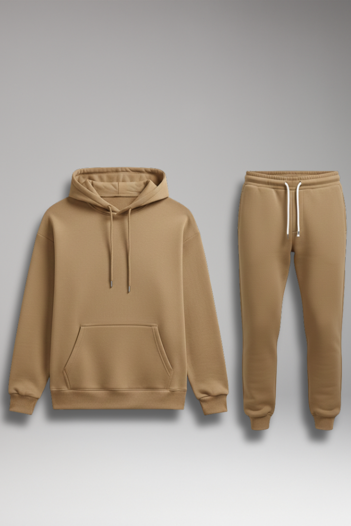 Virelian - Sportliches Natur-Jogginganzug-Set für Herren: Sweatshirt und Jogginghose