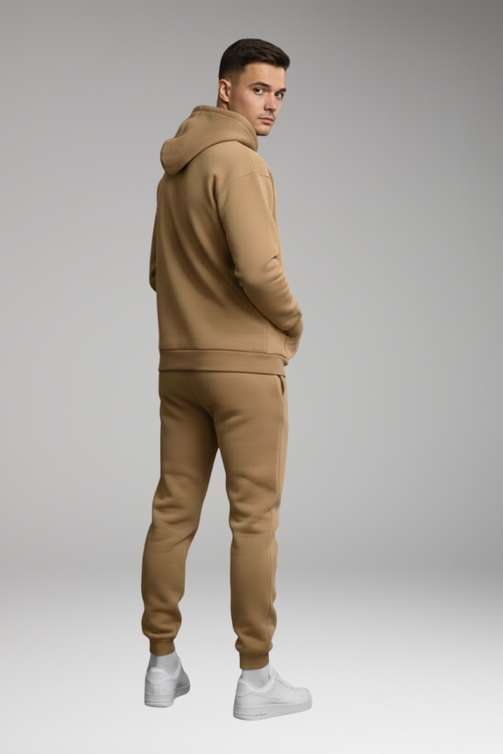 Virelian - Sportliches Natur-Jogginganzug-Set für Herren: Sweatshirt und Jogginghose