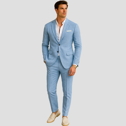 Fayden - Beigefarbenes Slim Fit Hochzeitsanzug für Herren – Frühling