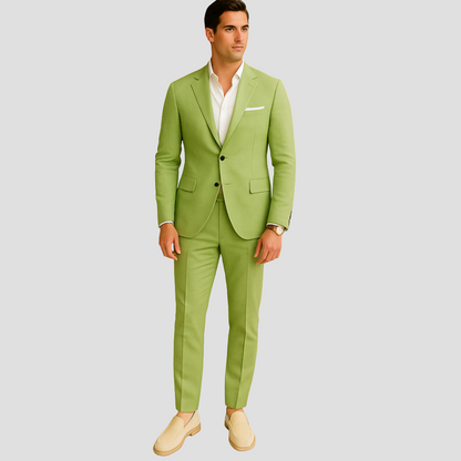 Fayden - Beigefarbenes Slim Fit Hochzeitsanzug für Herren – Frühling