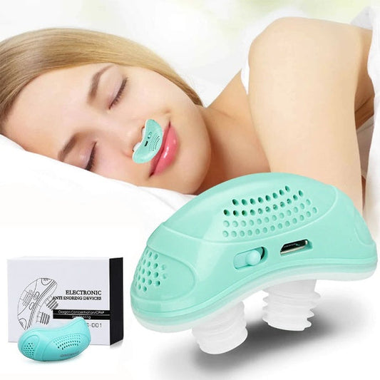 Mikro-CPAP-Gerät gegen Schlafapnoe - Tragbares, maskenfreies Anti-Schnarchgerät, hellgrün und leise