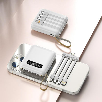 Mini Powerbank 20000 mAh mit Integrierten Kabeln für das Portable Laden Mehrerer Telefone
