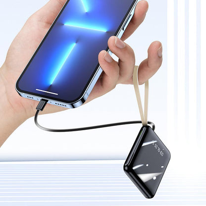 Mini Powerbank 20000 mAh mit Integrierten Kabeln für das Portable Laden Mehrerer Telefone