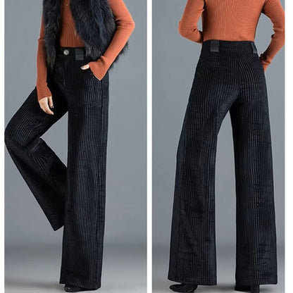 Évasia - Elegante, hoch taillierte, ausgestellte Samenhose für Frauen