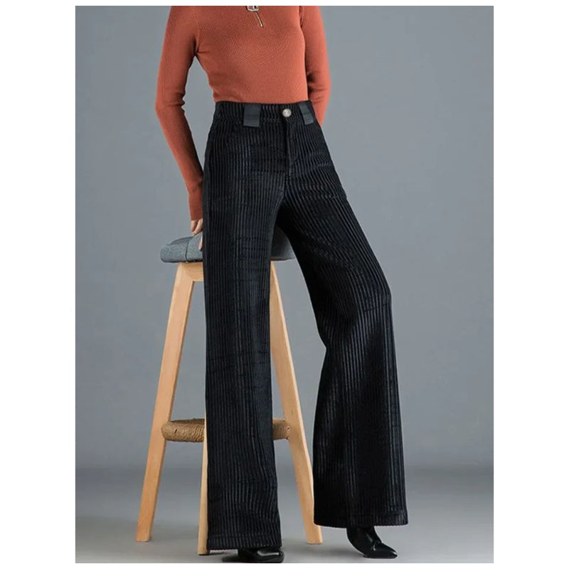 Évasia - Elegante, hoch taillierte, ausgestellte Samenhose für Frauen