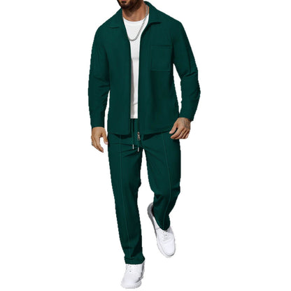 Modernes Freizeit Set mit Hemdjacke & Hose für Herren – Eleganter Zweiteiler im Casual Business Look