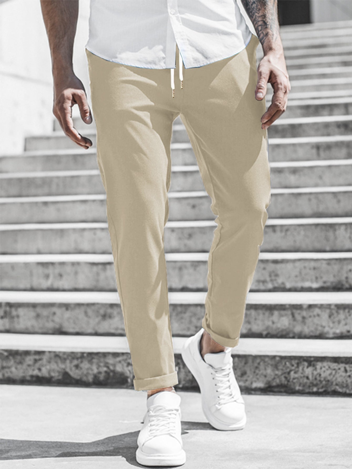 Elegante Slim Fit Stoffhose für Herren – Bequeme Freizeit & Business Hose