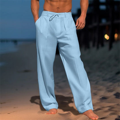 Leichte Leinenhose mit Kordelzug für Herren – Luftige Sommerhose für Strand & Freizeit