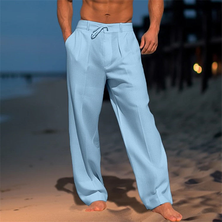Leichte Leinenhose mit Kordelzug für Herren – Luftige Sommerhose für Strand & Freizeit
